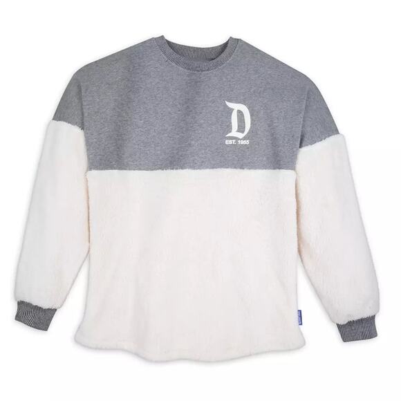 Disney Tops - Disneyland Resort Sherpa Spirit Jersey Unisex Medium White Gray Puffy Print‎